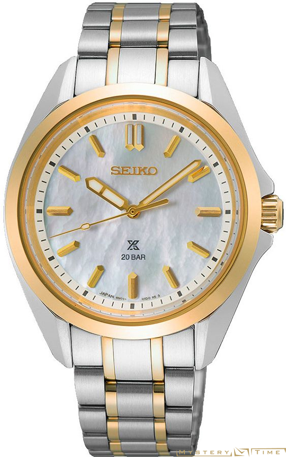 Часы японские наручные женские кварцевые на браслете Seiko SUR608J1* 6N22